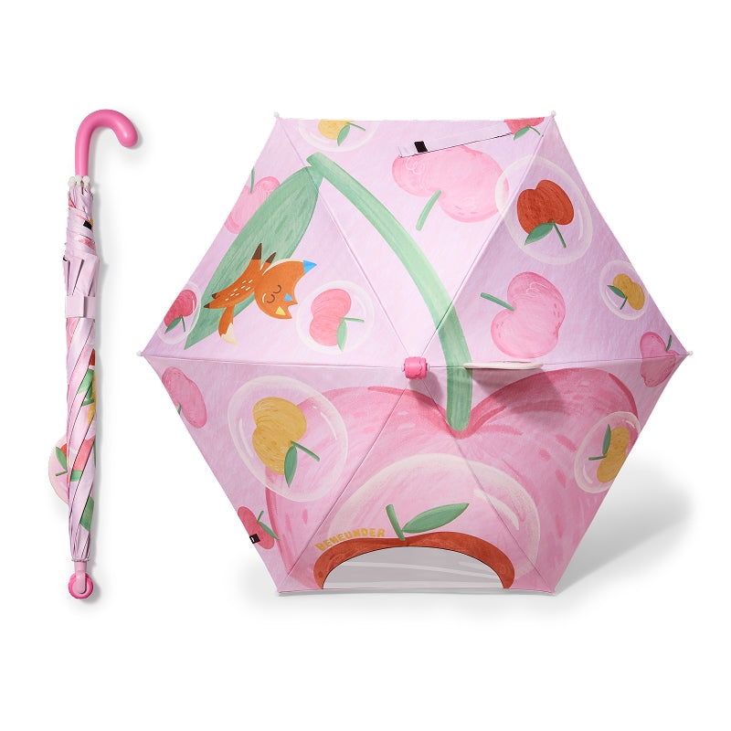 Beneunder RP160 parapluie anti-UV pour enfants à manche droit avec revêtement noir, rose
