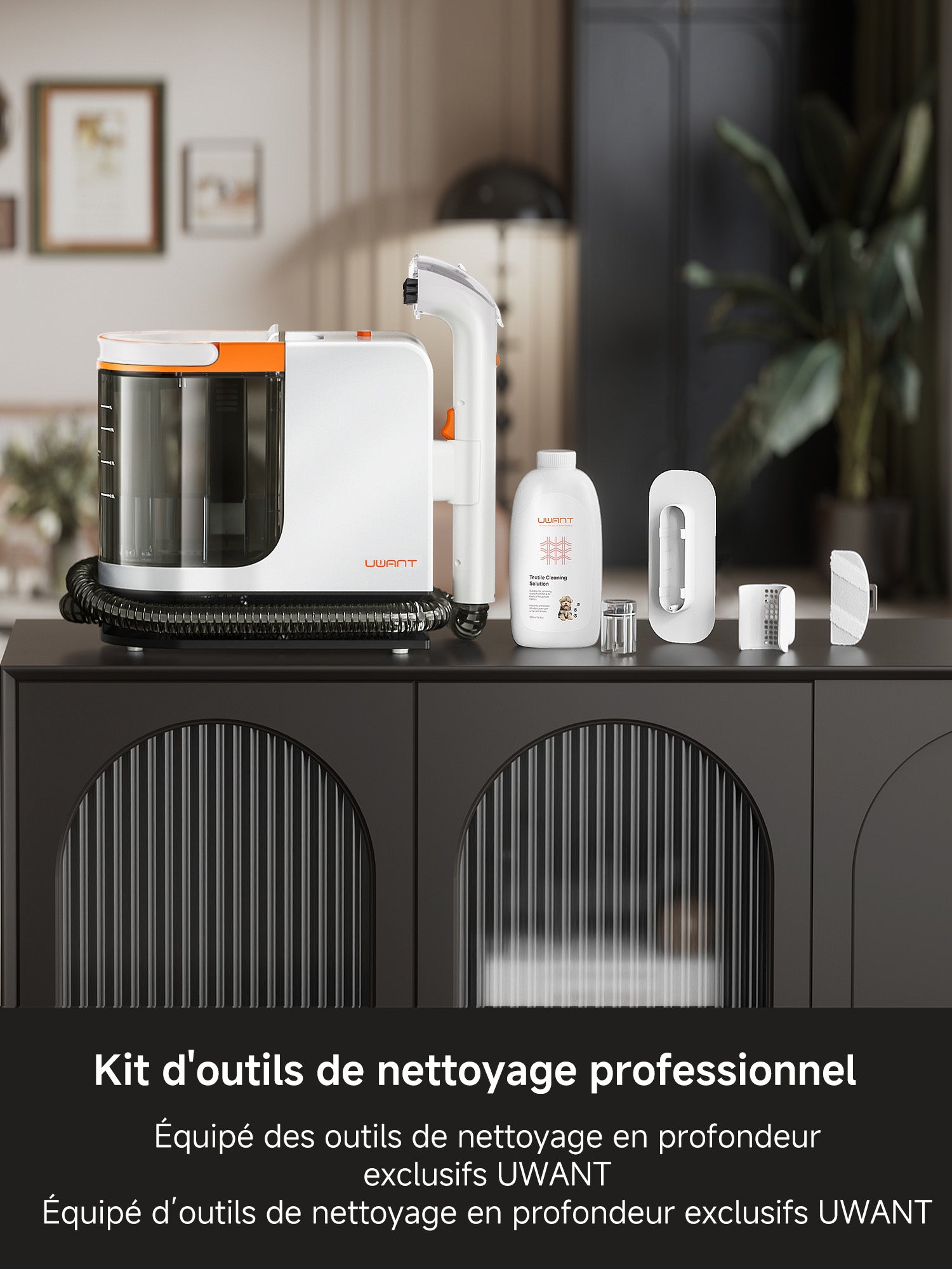 UWANT B300pro Machine de nettoyage de moquette portable, aspiration puissante de 18 kPa pour les taches d'animaux, fonction d'auto-nettoyage