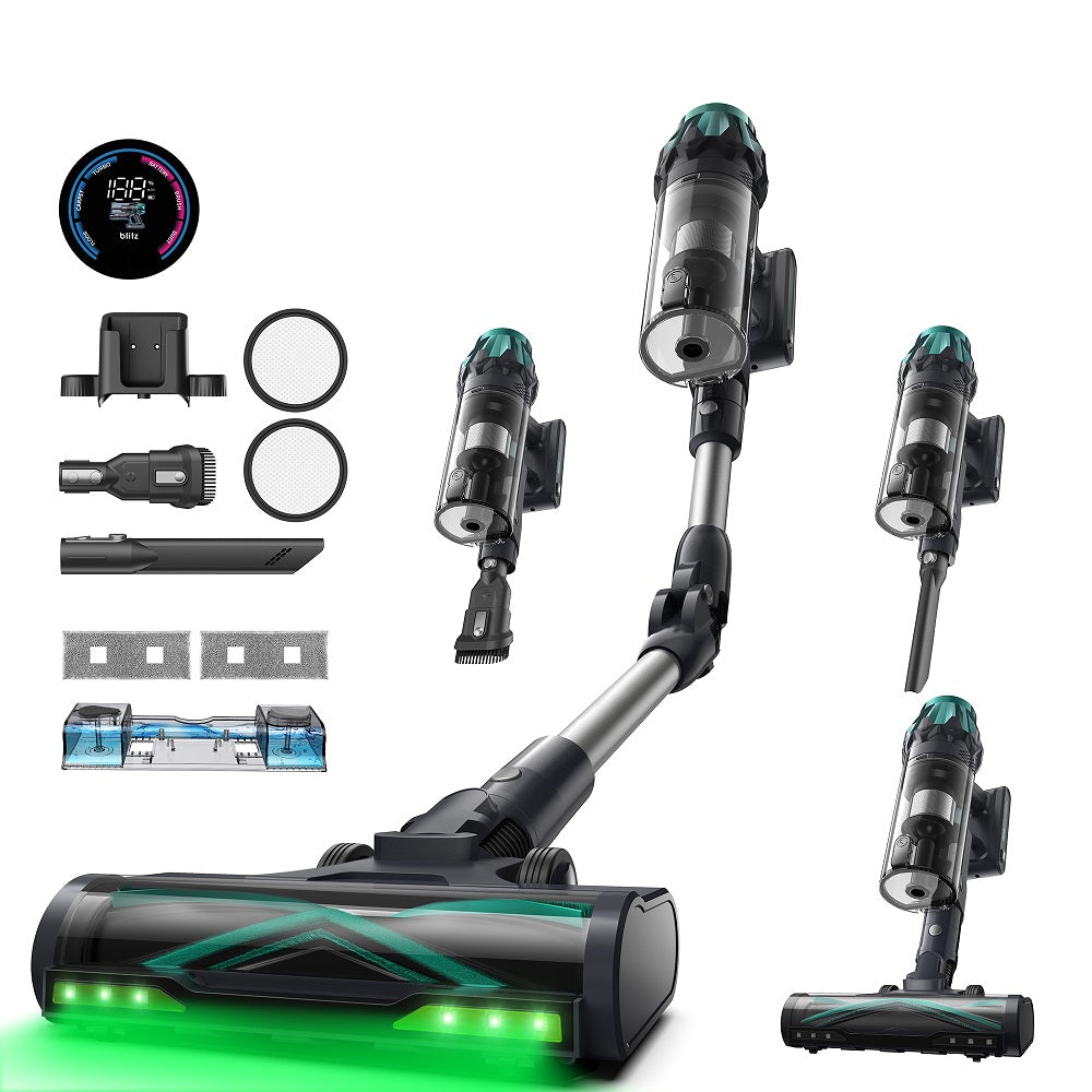 Aspirateur sans fil Vactidy V15 avec fonction de lavage, aspiration puissante de 65 kPa, autonomie de 60 min, tube flexible, technologie GreenEye, chargement mural, anti-emmêlement