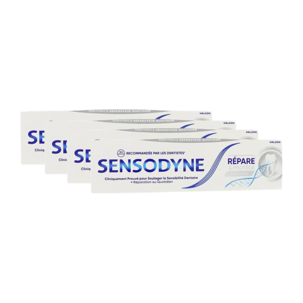 SENSODYNE Dentifrice blanchissant Réparation & protection 75 ml - Lot de 4 (4 x 75 ml = 4 tubes)