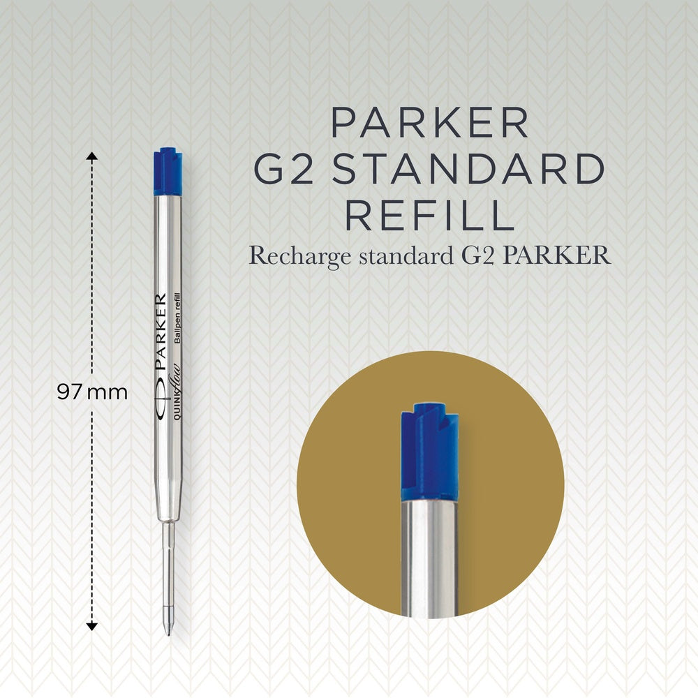 Parker Recharges pour stylo à bille | pointe moyenne | encre QUINKflow bleue | lot de 1