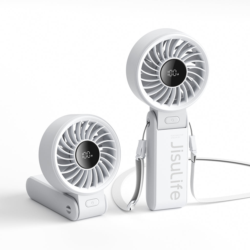 JISULIFE Life 7 Ventilateur portable 3-en-1 avec affichage LED - Blanc