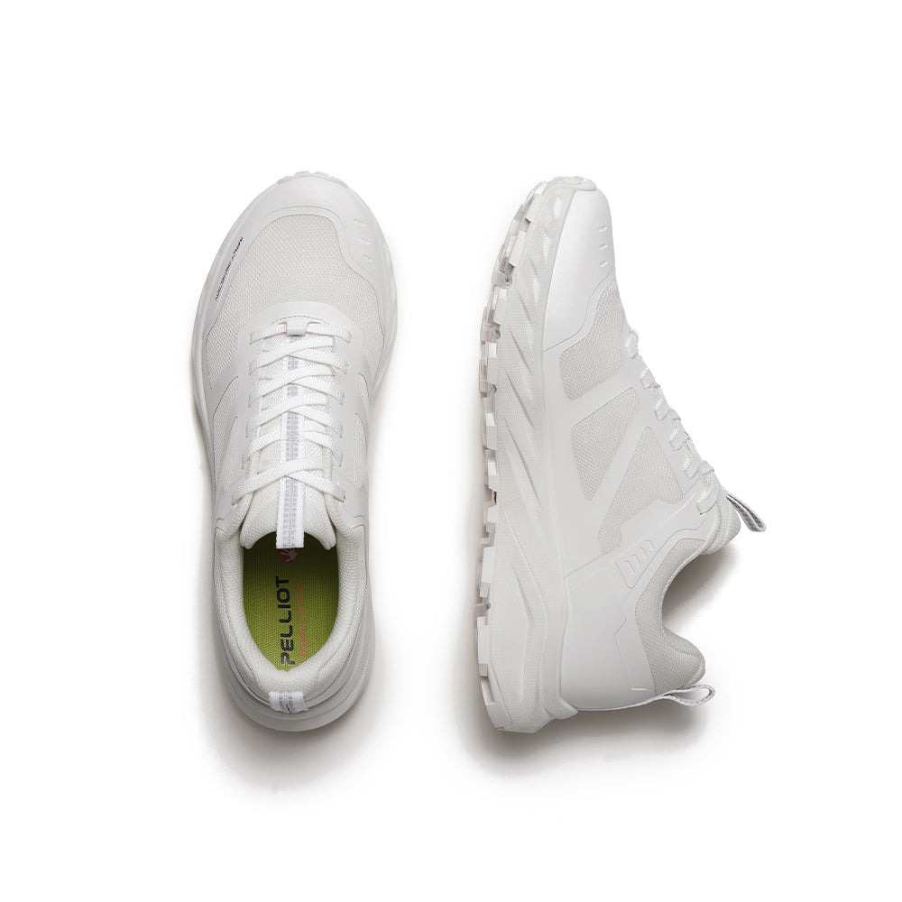 PELLIOT Chaussures de course unisexes légères à amorti – Épurées et respirantes, blanc (UE 37)