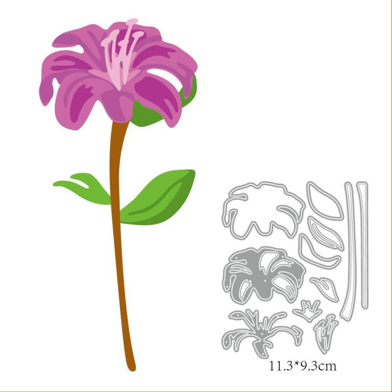 WhereHike Matrices de découpe en métal fleur de lys pour création de cartes, pochoir de gaufrage floral, gabarit pour loisirs créatifs en papier et scrapbooking