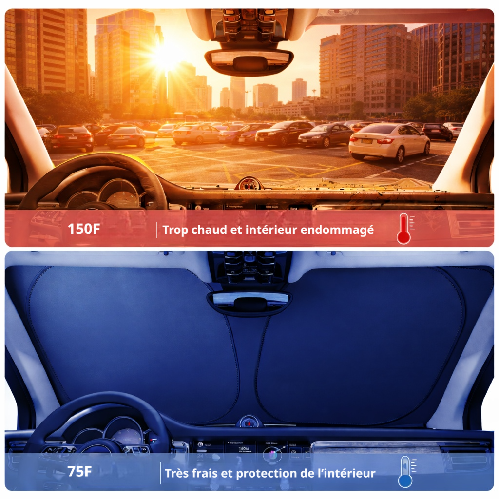 Voile d'ombrage pour voiture Modèle holographique - Grand 145*80