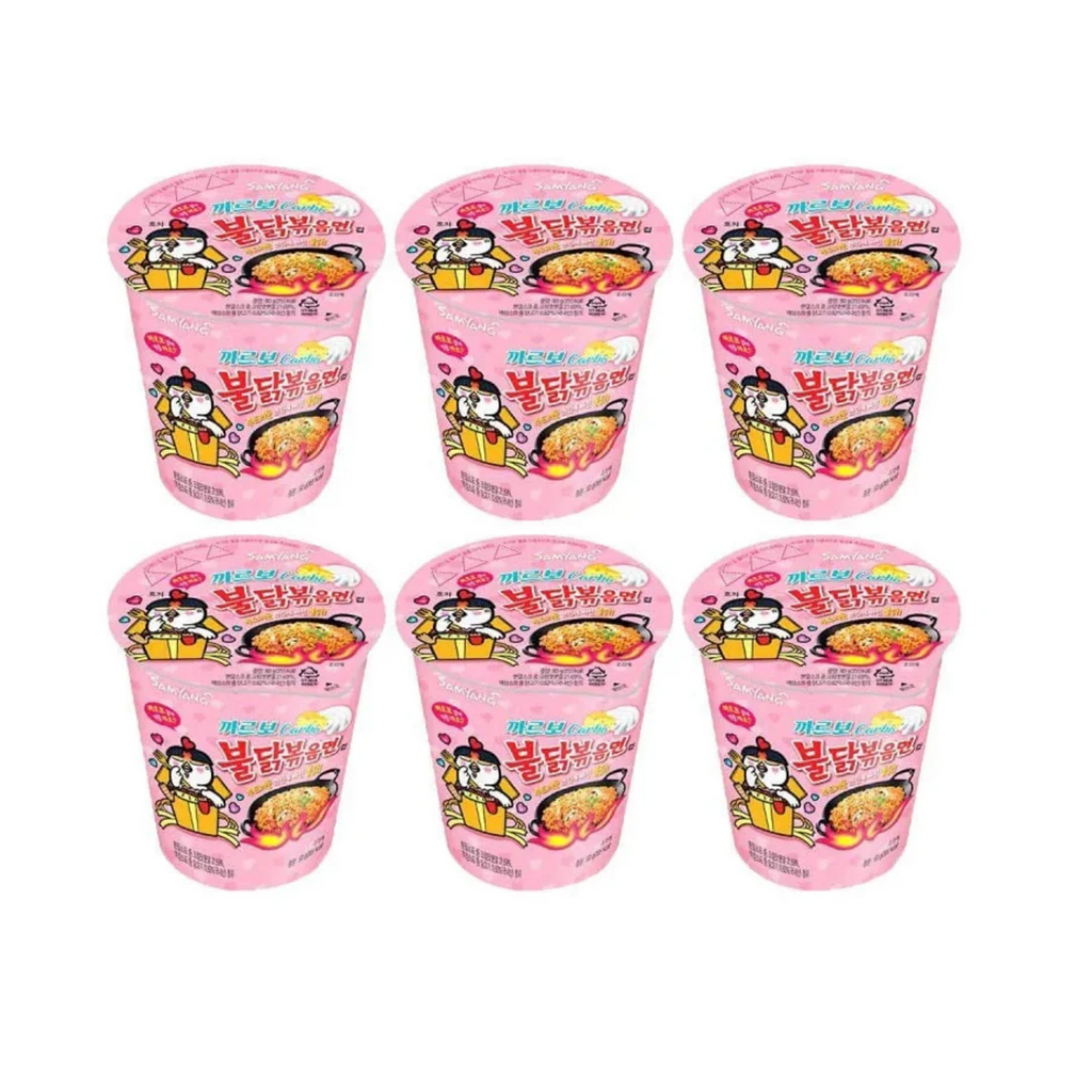 Samyang KR Ramen Buldak au poulet épicé carbonara, petit bol - 80 g x 6