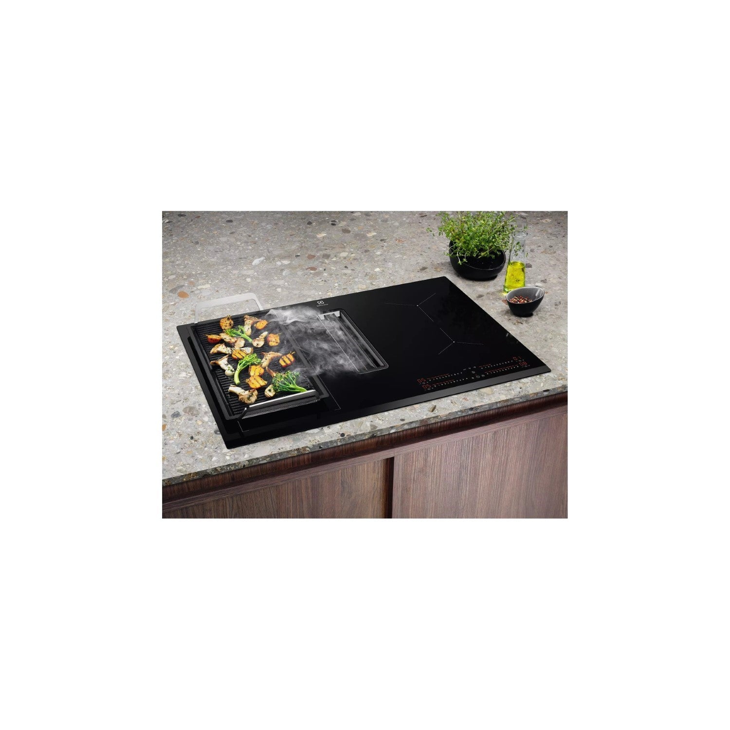 ELECTROLUX KCC84440 Plaque de cuisson à induction aspirante 80 cm - 4 zones - Noir - Classe A+