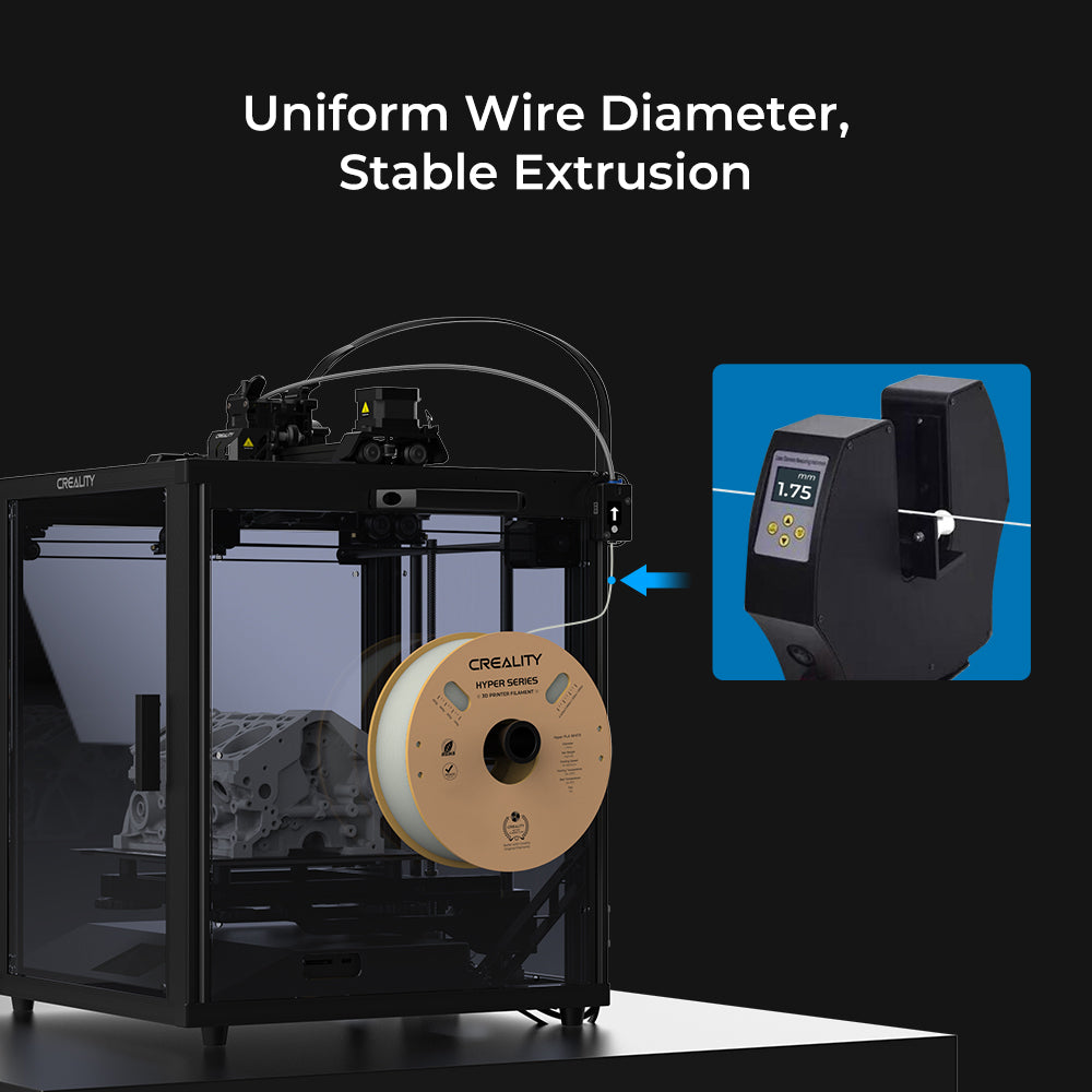 Creality Hyper PLA Marron 1 kg, impression rapide 30-600 mm/s, précision dimensionnelle +/- 0,02 mm, compatible avec la plupart des imprimantes 3D FDM, bobine 1 kg (2,2 lb)
