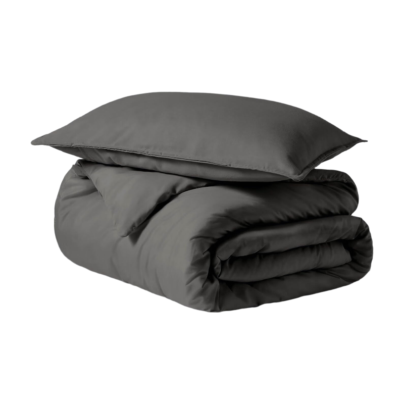 MENDALE Housse de couette - Ensemble de literie de qualité supérieure - Housse de couette 220*240 cm avec taie d'oreiller 80*80 cm - Microfibre douce brossée - Gris foncé et gris clair