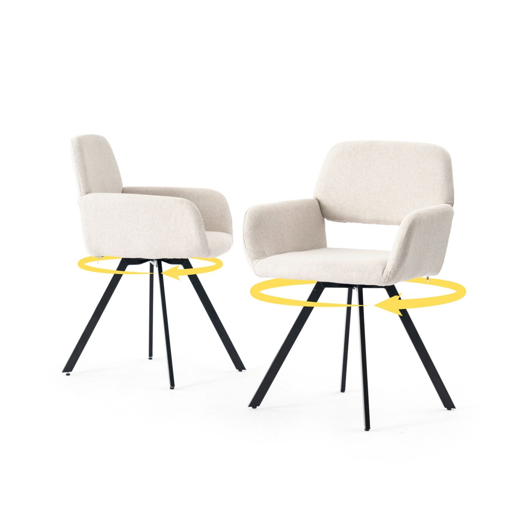 URBAN MEUBLE Chaise de salle à manger CALIFORNIA - Beige (Lot de 2)