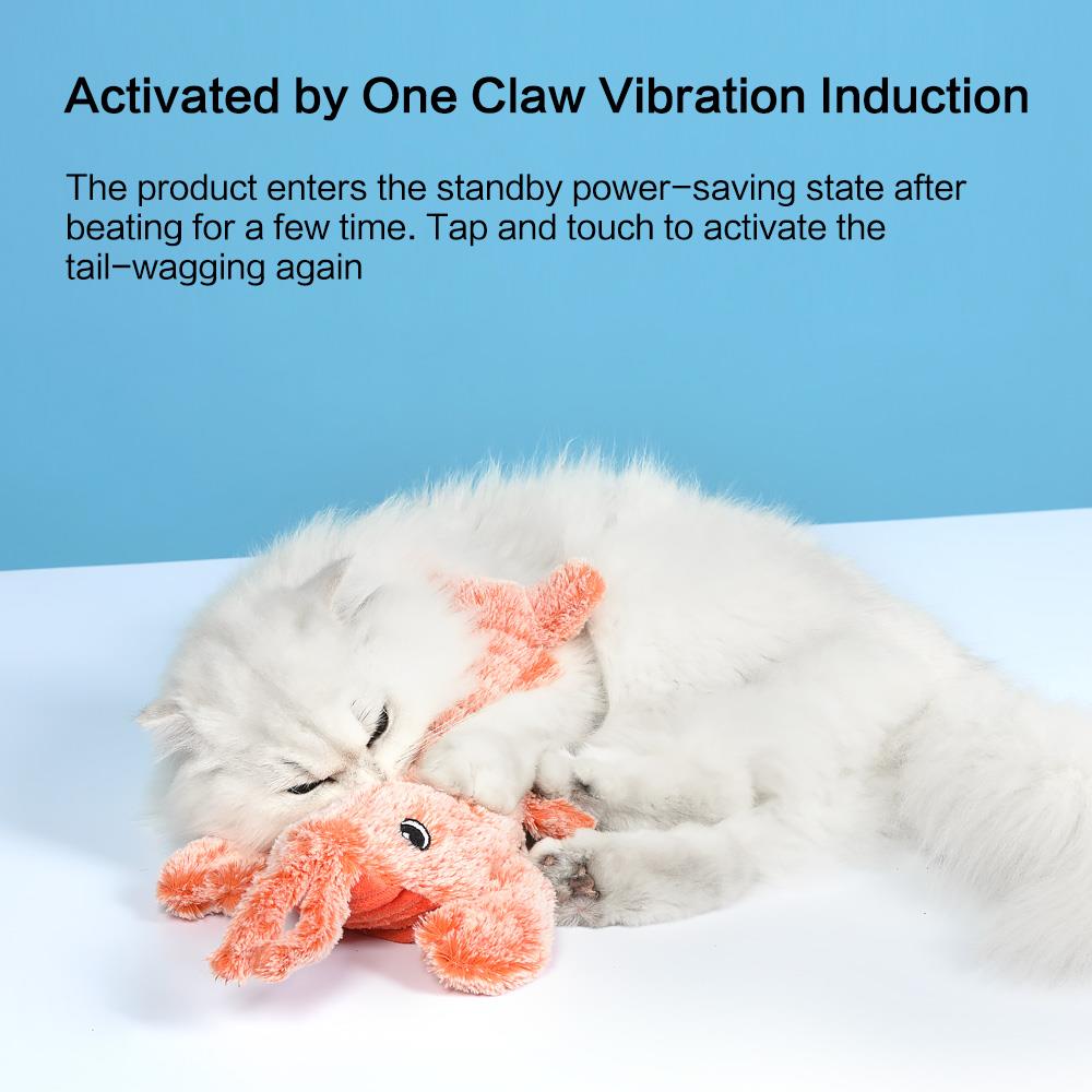Petgravity Jouet interactif homard culbuto pour chat, Recharge USB-C, Peluche, Bébé animal de compagnie