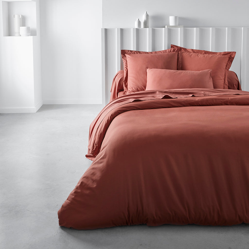 TODAY Essential Housse de couette en coton terracotta - 220 x 240 cm