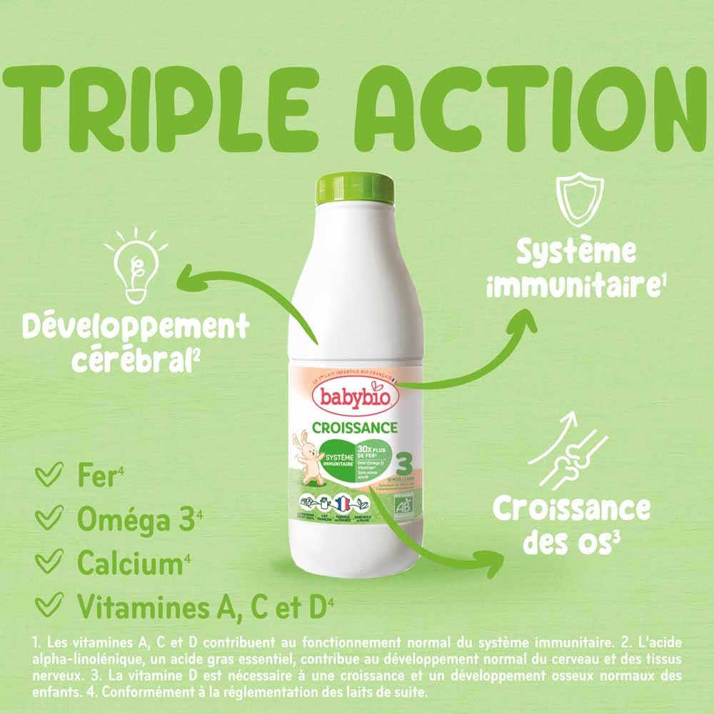 BABYBIO Lait de croissance liquide 6x1l