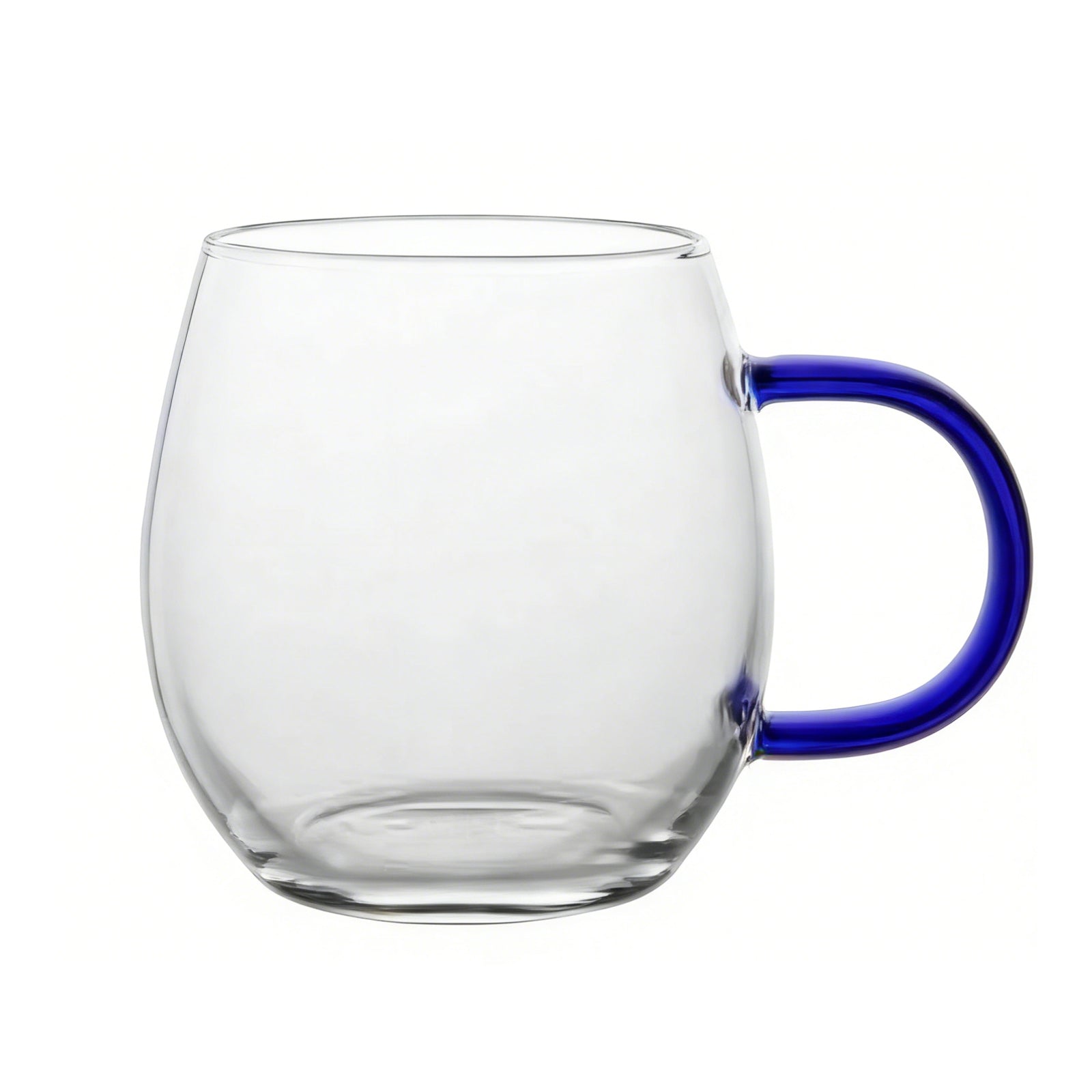 Ju7cer Tasse en verre à anse bleue, Verre à thé, Verre à boire, Verre à café, 300 ml, 1 pièce