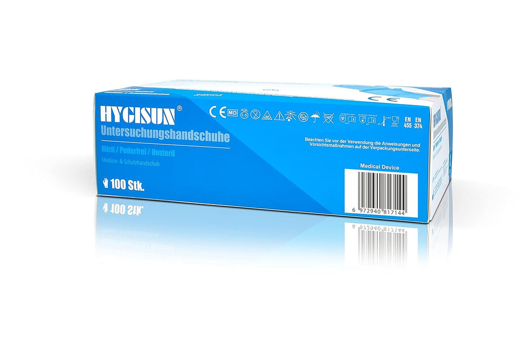 Hygisun Gants en nitrile bleu - Taille S