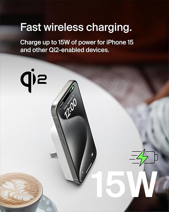 Belkin Batterie externe magnétique BoostCharge Pro, compatible Qi2, 8K, blanc