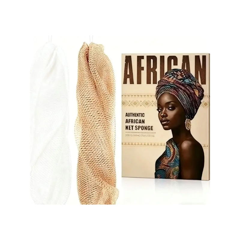 Kit générique d'éponge filet africaine marron avec cordon 90 g