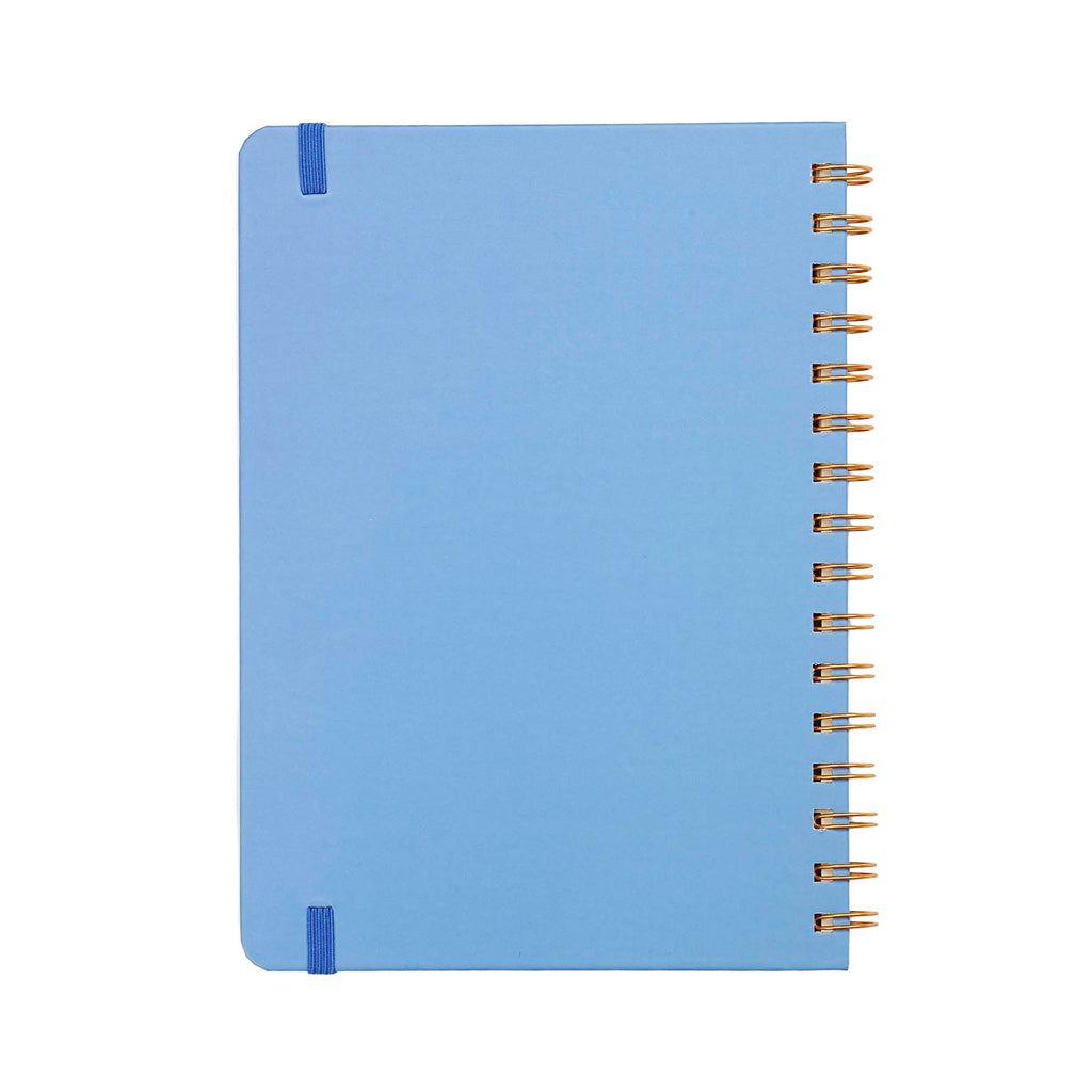 Jubiluu Carnet ligné A5 à spirales et couverture rigide - 96 feuilles (papier offset 100 g), avec bande élastique - Journal ligné crème classique pour écriture, école