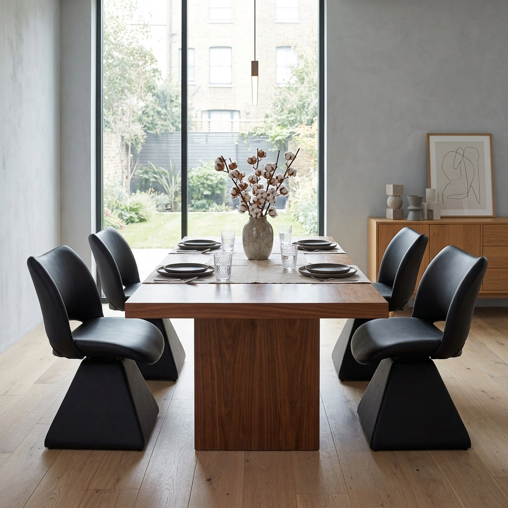 URBAN MEUBLE Chaise pivotante Comfort noire, chaise en similicuir à dossier haut moderne, taille 54 x 48 x 84 cm