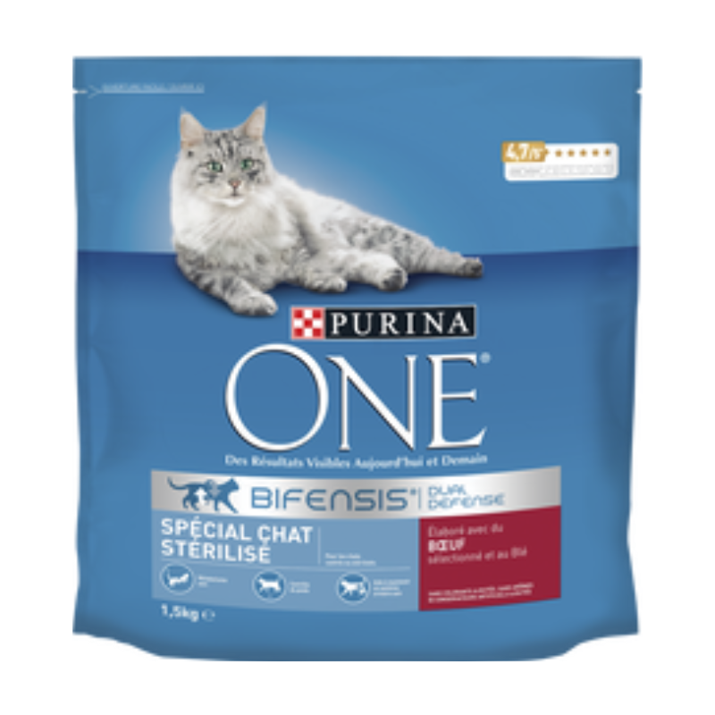 Purina One Bifensis Aliment pour chat adulte stérilisé au bœuf - 1,5 kg