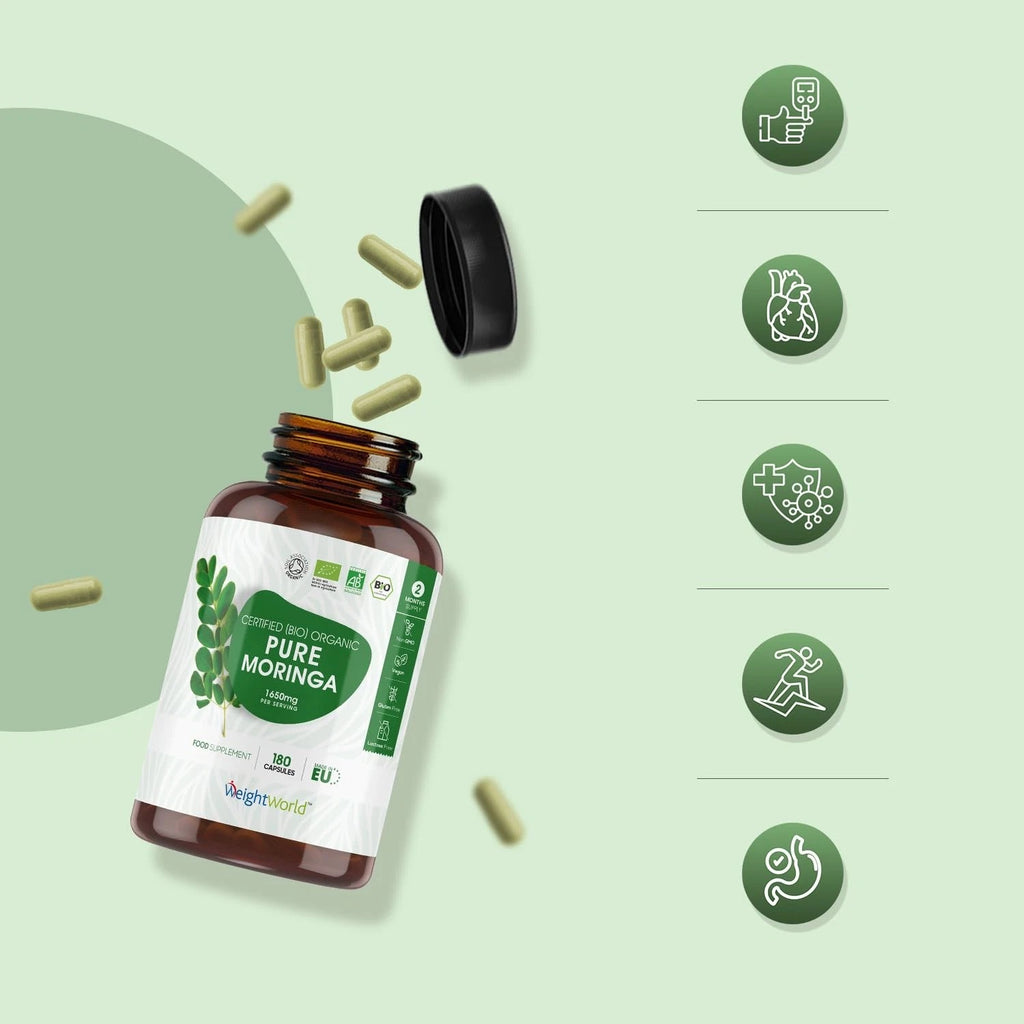 WeightWorld Moringa pure biologique 1650 mg - 180 gélules