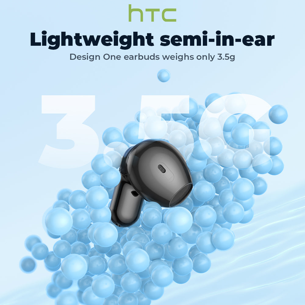HTC NE20 Écouteurs de traduction sans fil Bluetooth 6.0 avec écran tactile LED, écouteurs sans fil étanches haute fidélité, écouteurs à commande tactile TWS, microphone intégré