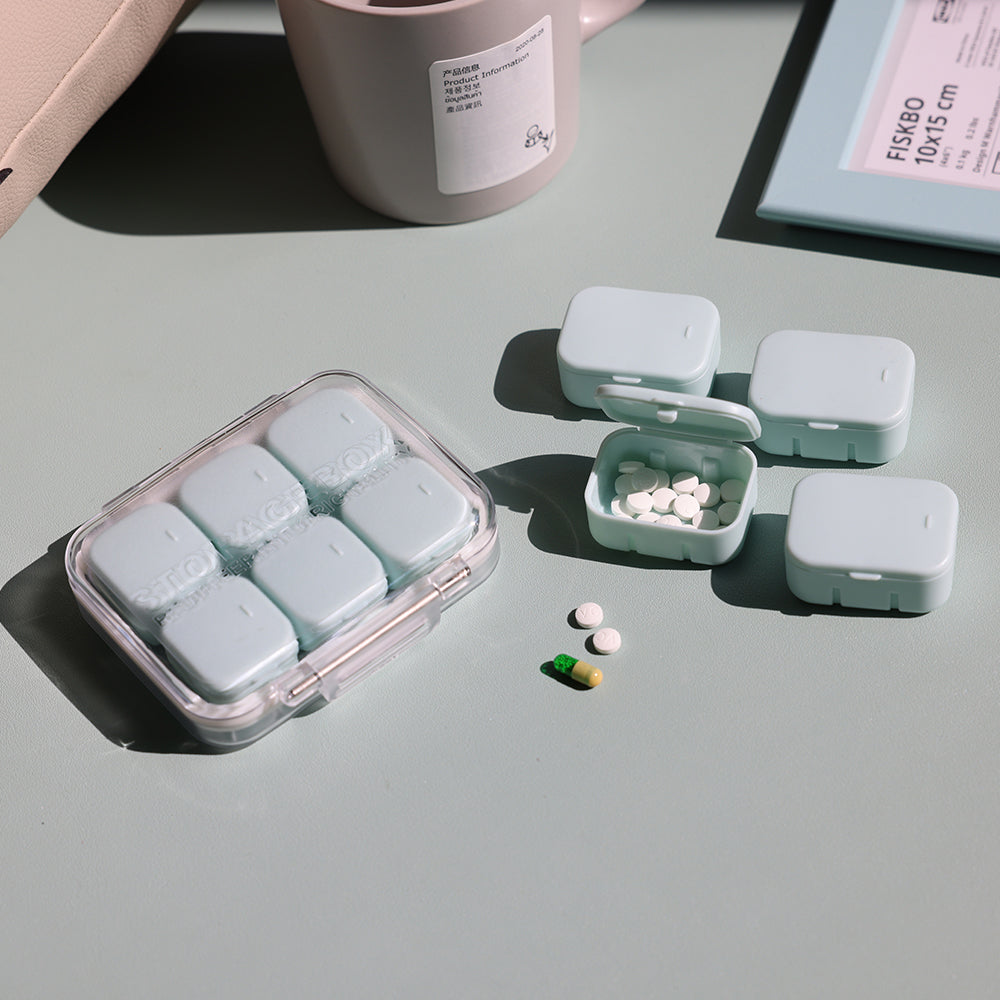 GAONLY Pilulier 4/6 compartiments à assemblage libre, organiseur de médicaments de voyage 10 jours, pilulier portable étanche, étui quotidien pour médicaments, vitamines