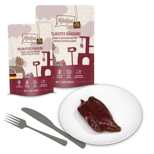 [Peut être servi frais pour l'été] MjAMjAM Quetschie Pur Nourriture humide pour chat kangourou 300 g x 6