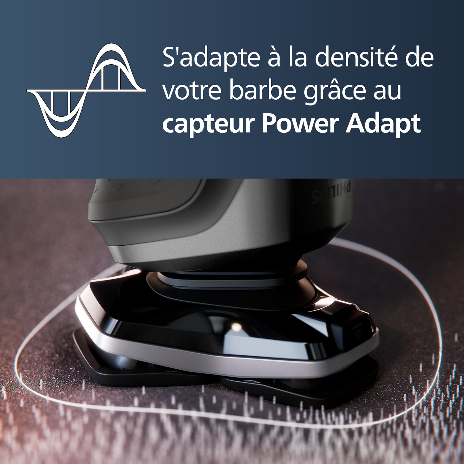 Philips Series 5000 S5885/50 Rasoir électrique avec lames SteelPrecision, capteur Power Adapt, têtes flexibles 360°, tondeuse rétractable, rasage humide & sec - Noir