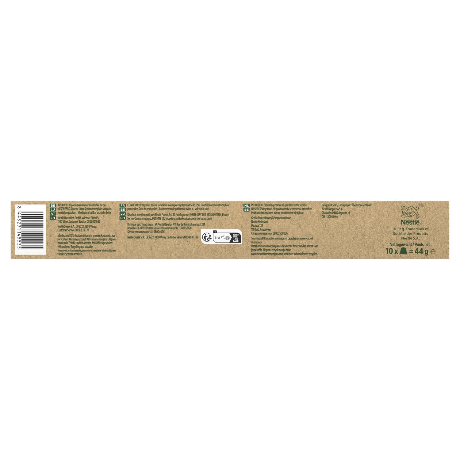 NESCAFÉ FARMERS Café Brazil Lungo X10 capsules 44g