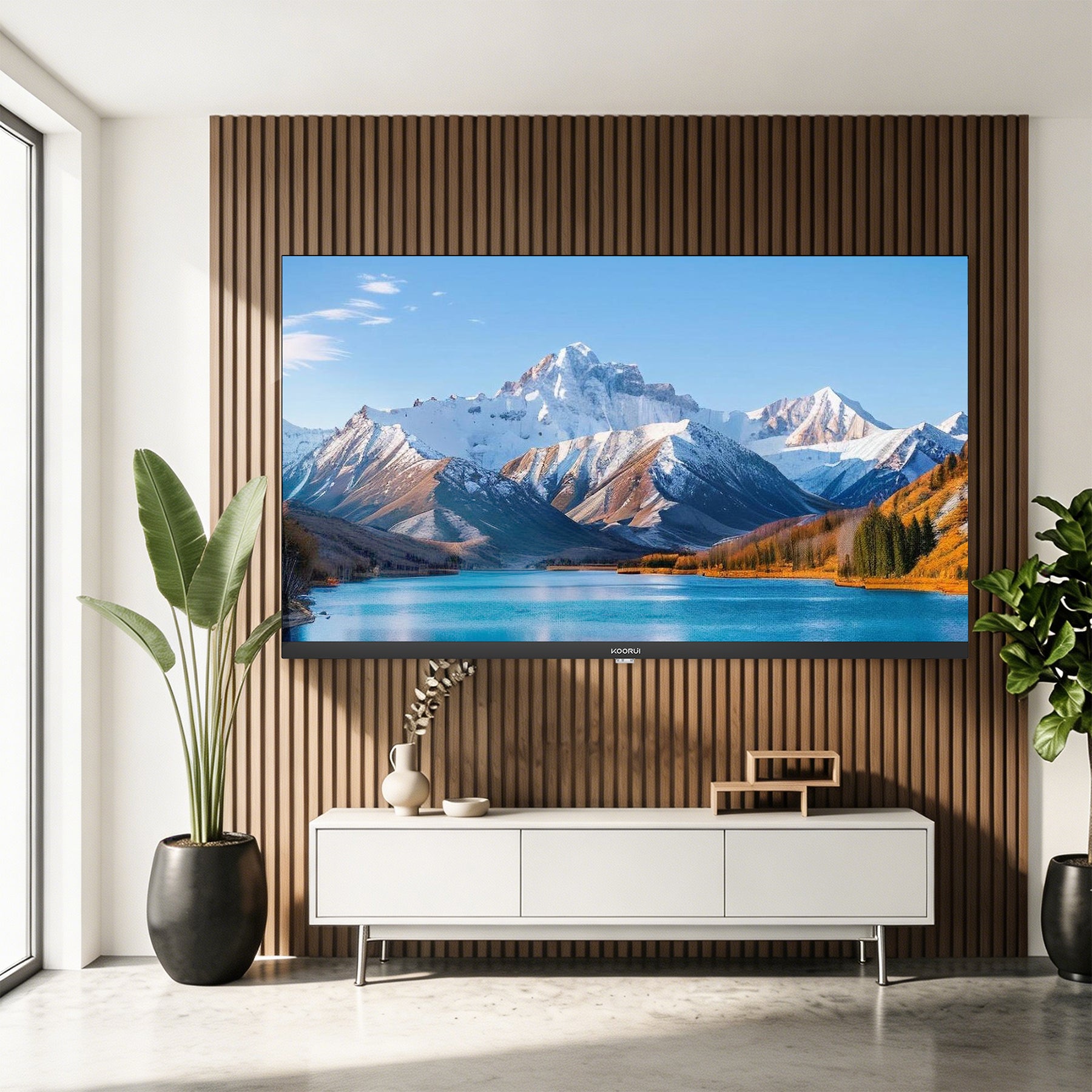 KOORUI K85D3UQ-T8, 85 pouces, 4K QLED, TIZEN TV, Design sans bords, Son dynamique avec Dolby Audio, Finition métallique haut de gamme
