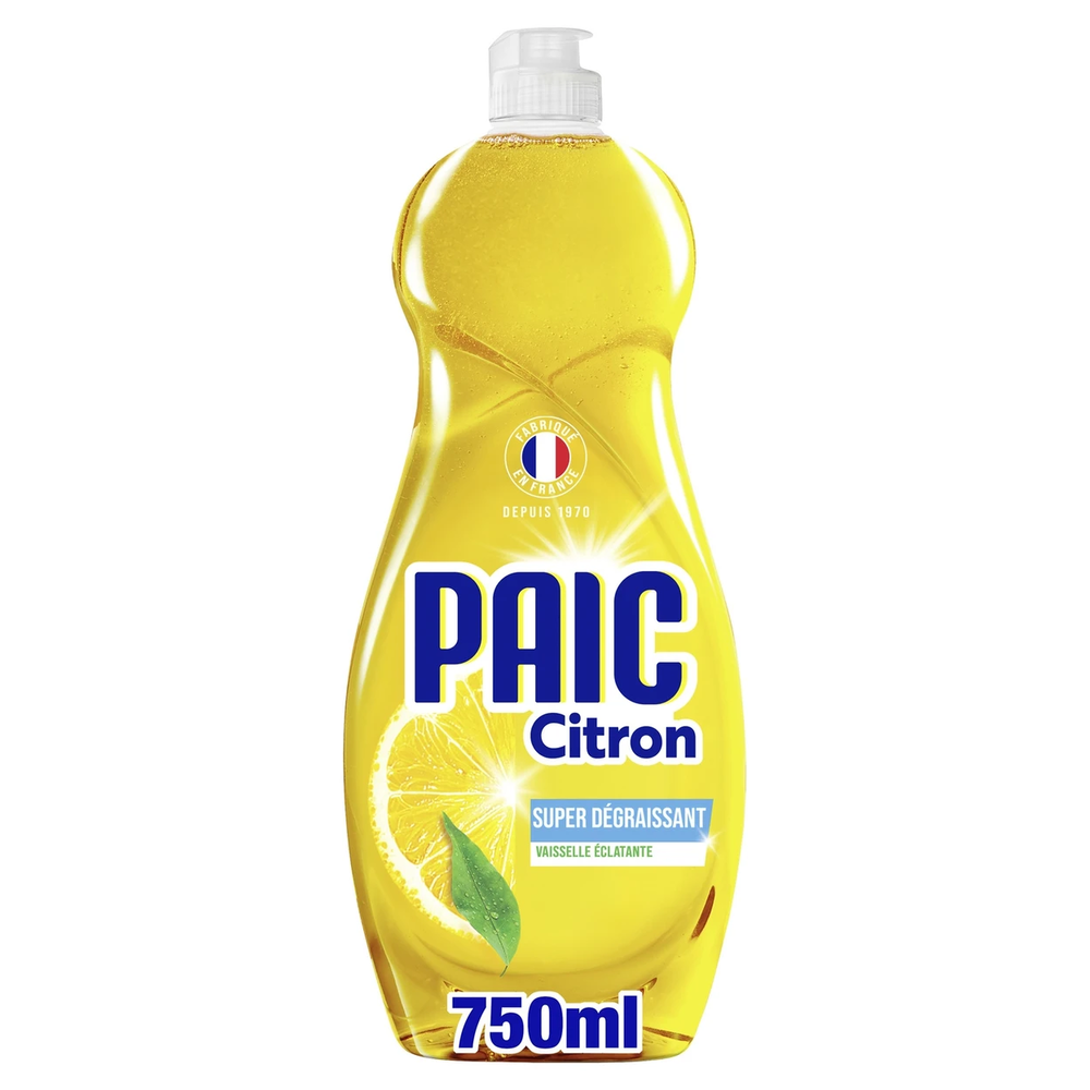 Paic Liquide Vaisselle Super Dégraissant, Citron, 4 x 750 ml (= 3 L)