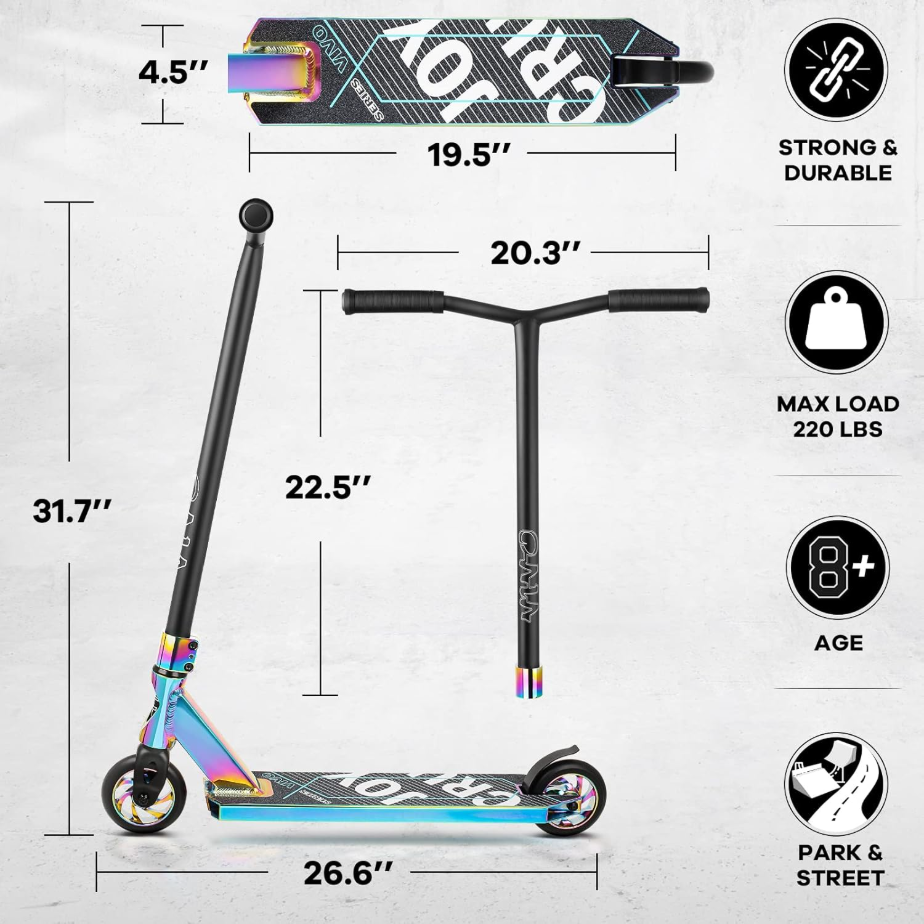 VOKUL V4 Pro Trottinette freestyle pour débutants et intermédiaires à partir de 8 ans - Neo