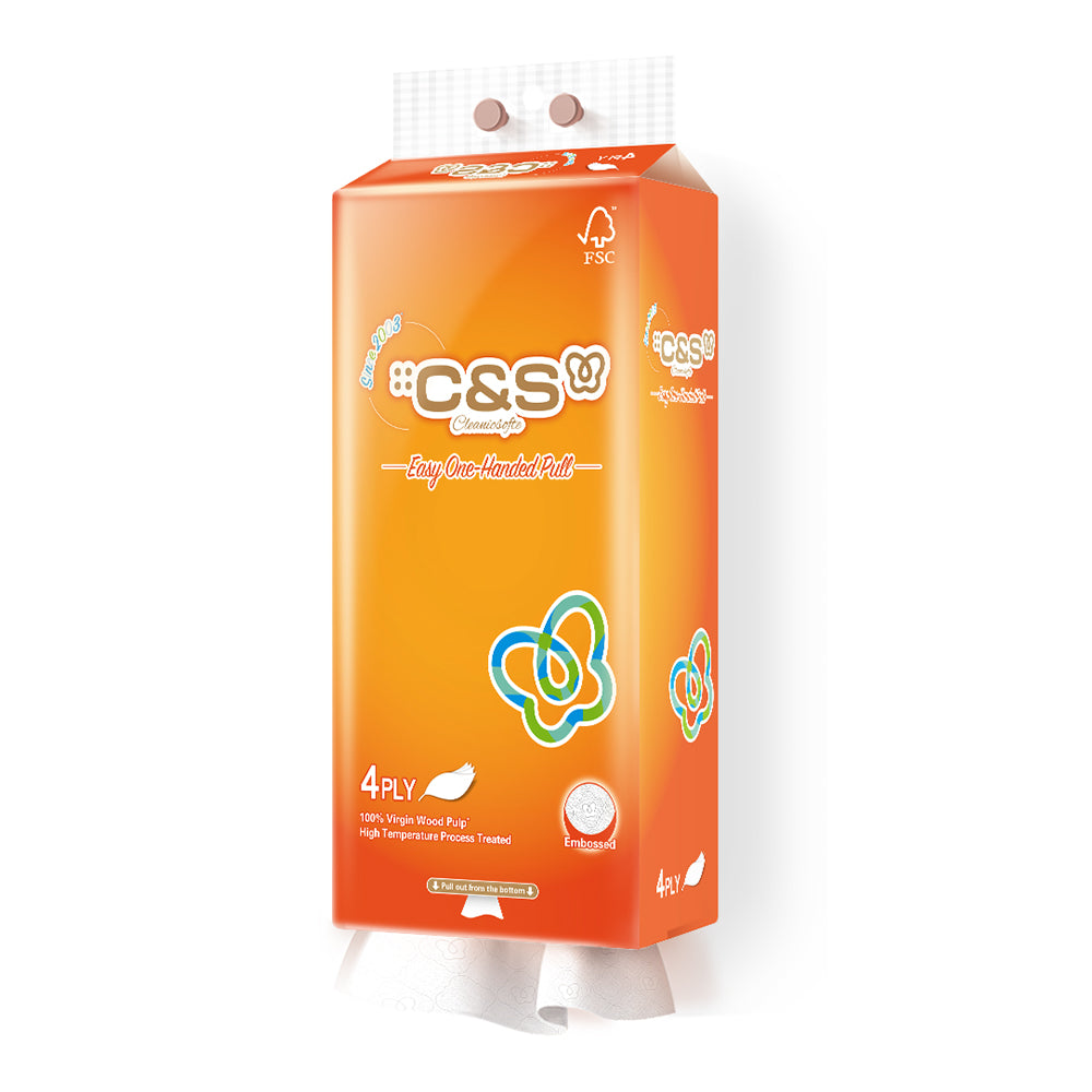 C&S Mouchoirs pour visage 4 couches 70 % matière certifiée FSC - 250 feuilles