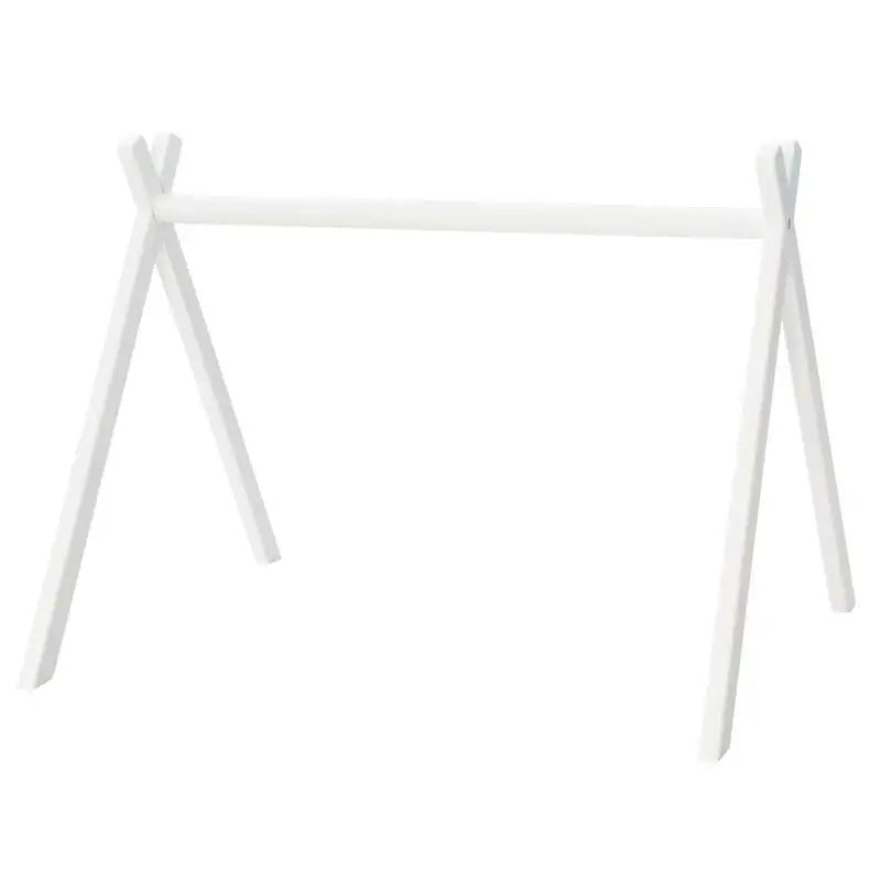 roba Montessori Arche de Jeu pour Bébé - Gym pour Bébé en Bois et Centre d'Activités, Peinte en Blanc - Triangle de Jeu pour Bébé, 3+ Mois, pour Ensembles de Jouets à Suspendre