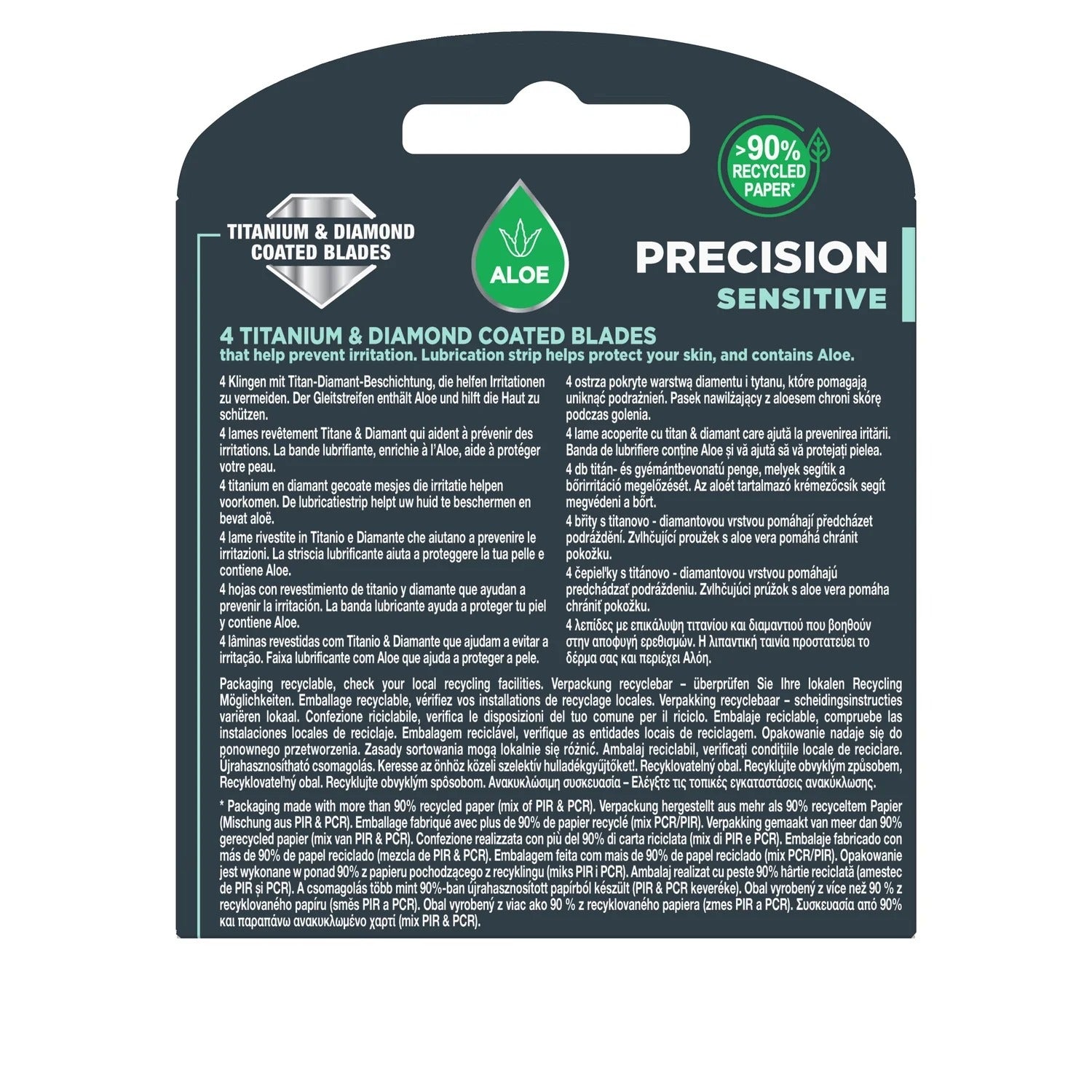 WILKINSON SWORD Quattro Titanium - Lames de rasoir sensibles - Lot de 8