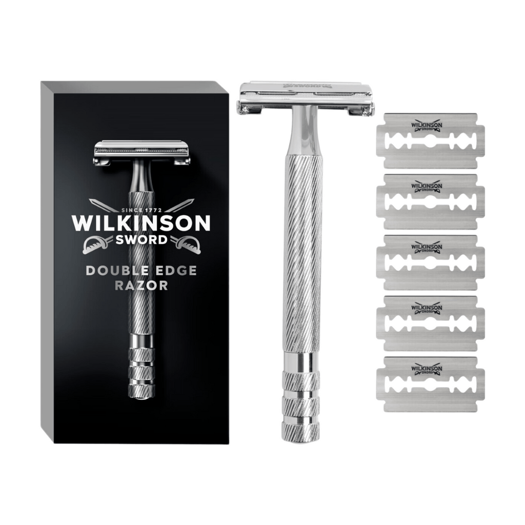 WILKINSON SWORD Double Edge - Rasoir de Sûreté Pour Homme - Manche + 5 Lames