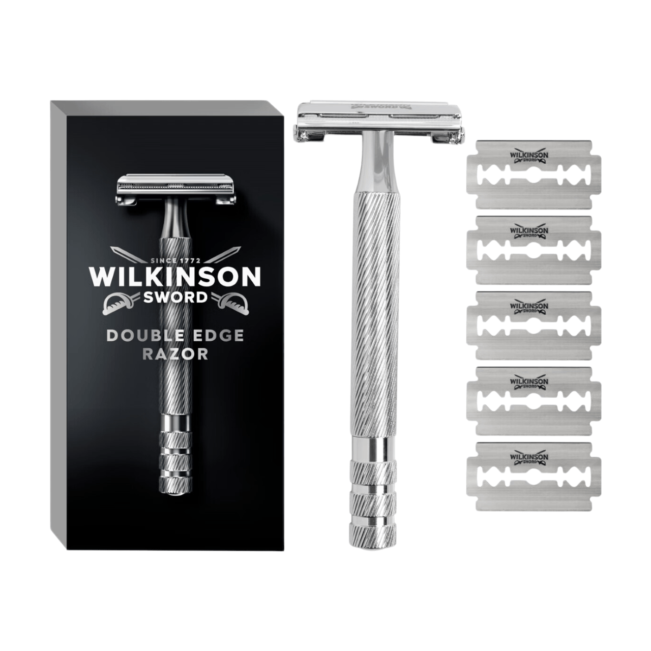 WILKINSON SWORD Double Edge - Rasoir de Sûreté Pour Homme - Manche + 5 Lames