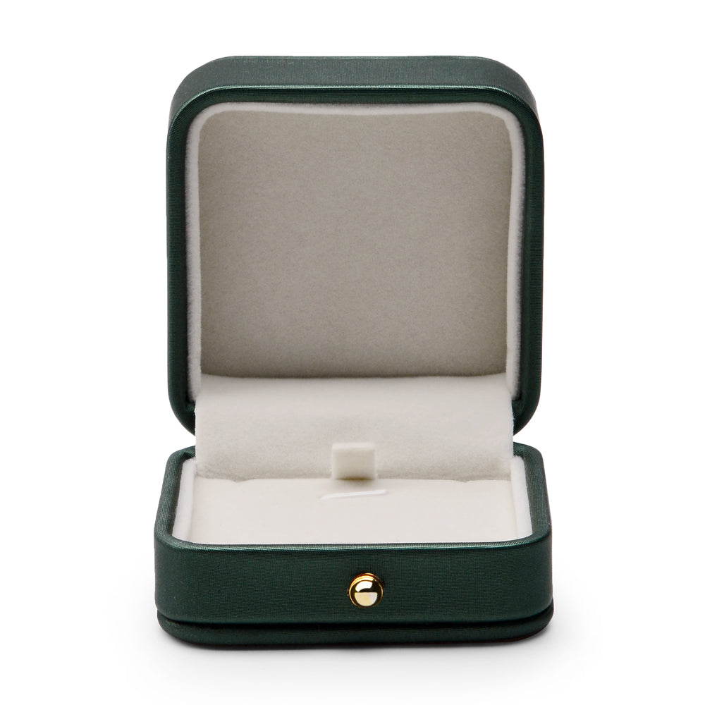 Oirlv Écrin pour bague et pendentif vert noirâtre splendide en cuir haut de gamme, Présentoir à bijoux, Boîte souvenir cadeau de fiançailles et mariage pour demande en mariage, Fiançailles, Mariage, Bague de mariée, Étui avec bouton-pression métalliq