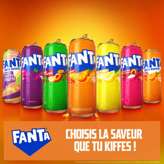 FANTA Soda saveur orange pack de 6 x 33cl