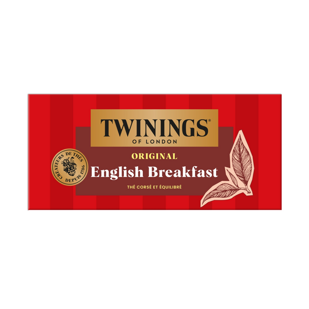 Twinings Thé Noir English Breakfast la boîte de 25 sachets