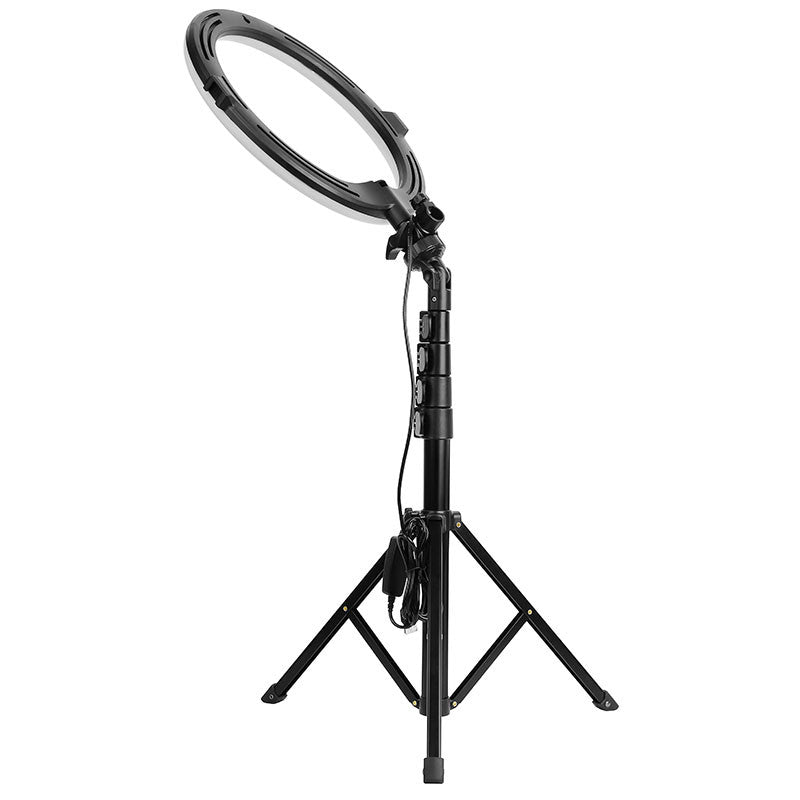AgfaPhoto Lampe annulaire diamètre 28 po avec supports pour téléphone et appareil photo