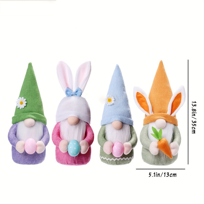 Yuejia 1 Pièce 12 Pouces/30 cm Décorations de Pâques Gnomes en Peluche, Poupées Gnomes Lapins sans Visage Faites à la Main Ornaments de Pâques