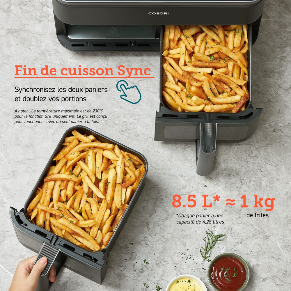 COSORI R901 Édition Chef Friteuse sans huile double - 8,5 L