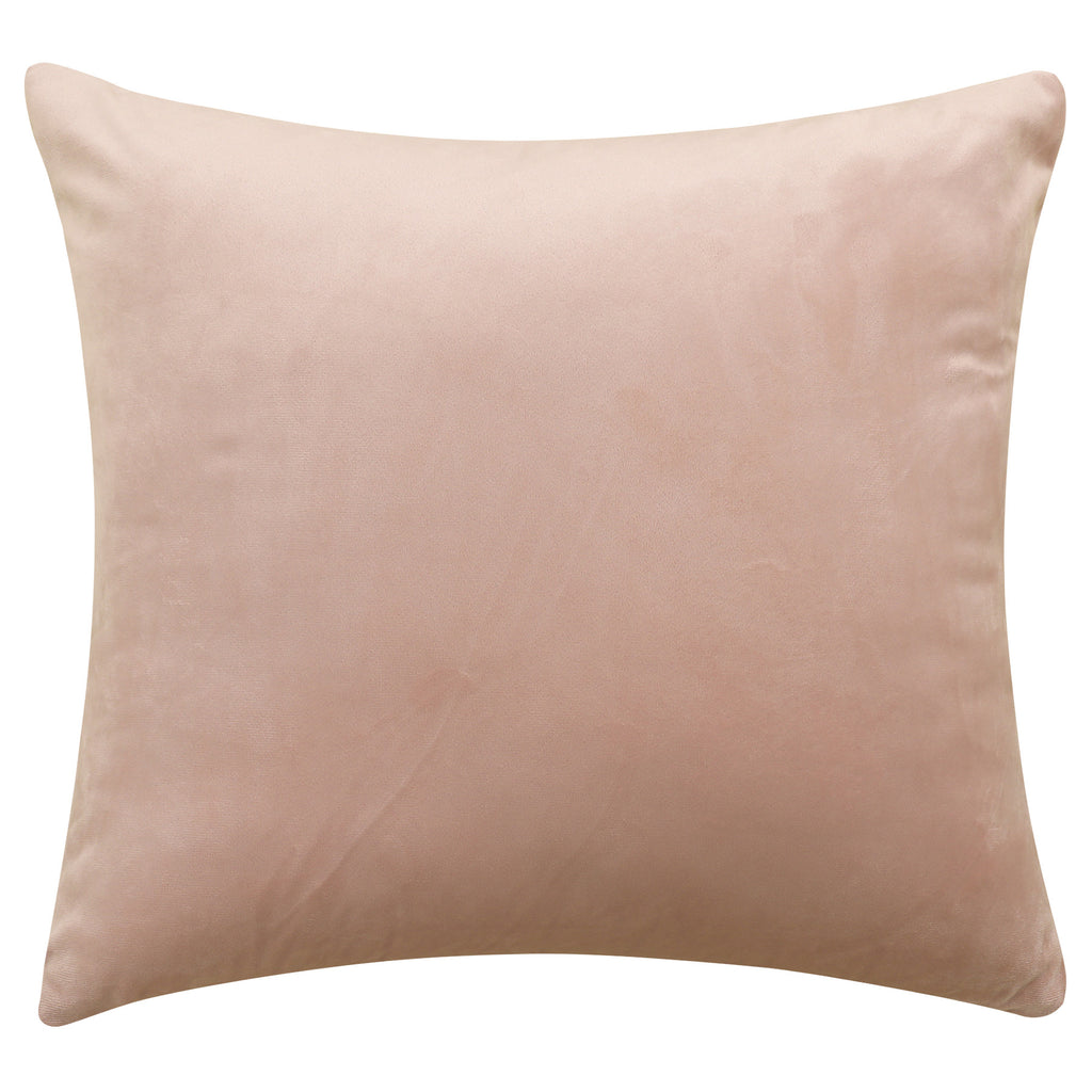 Deconovo Housse de coussin en velours néerlandais, coloris rose poudré, 50 x 50 cm, 1 pièce