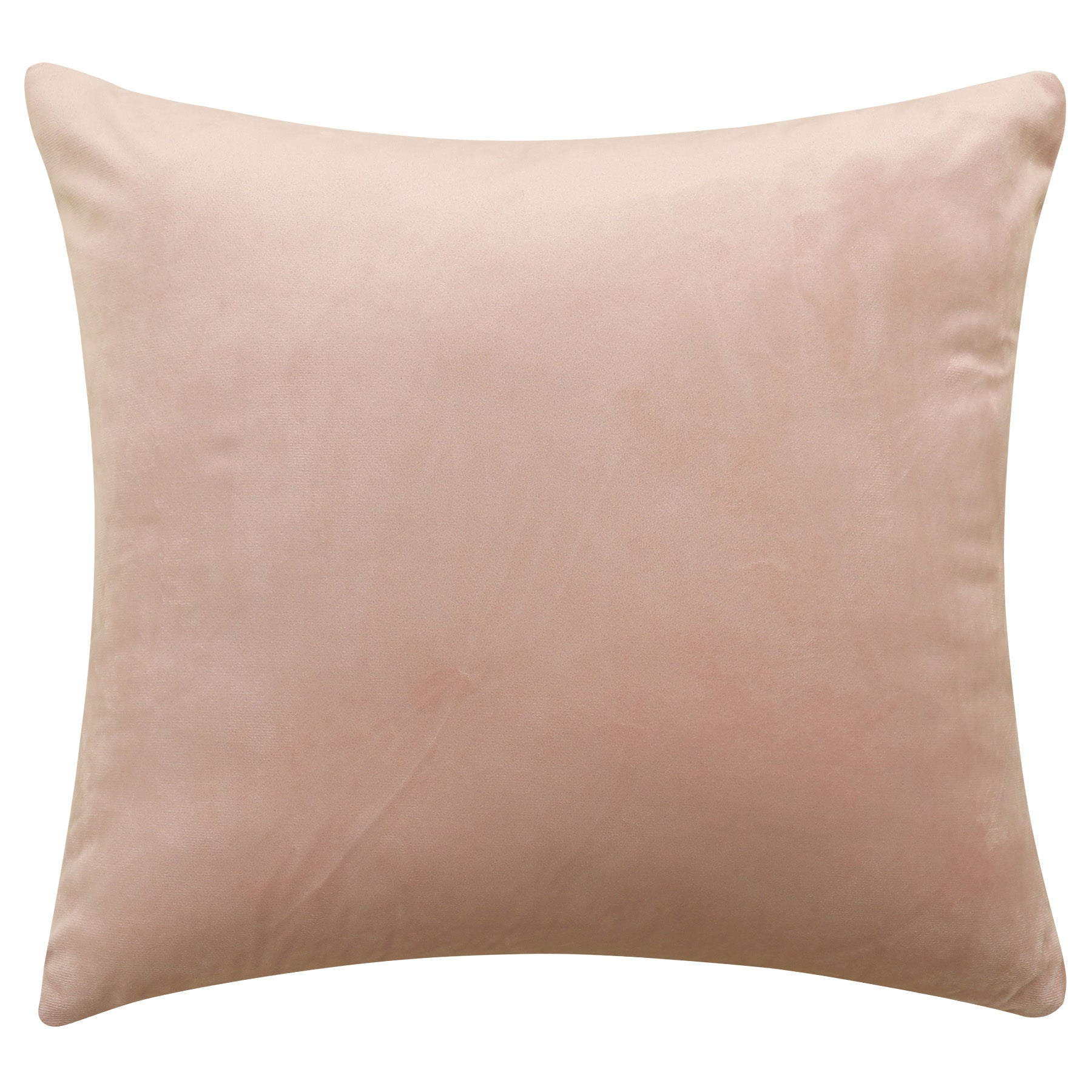 Deconovo Housse de coussin en velours néerlandais, coloris rose poudré, 50 x 50 cm, 1 pièce