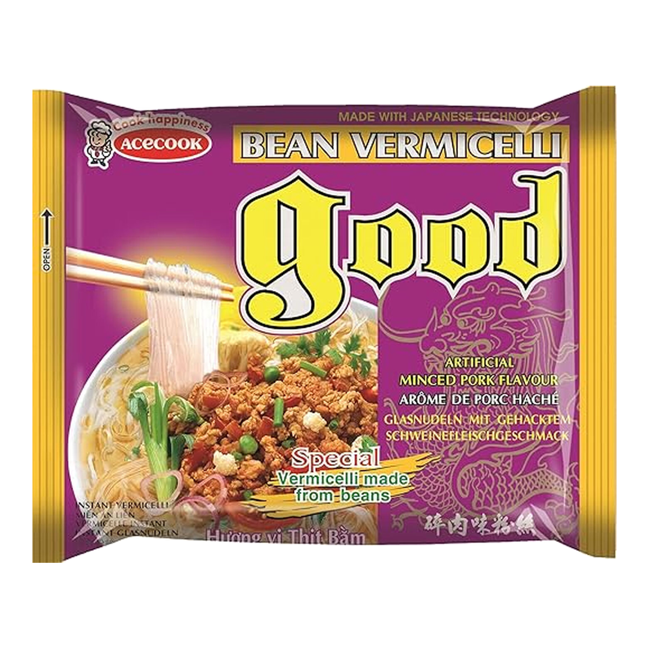Acecook Vermicelles de haricot instantanés au porc haché GD 57 g