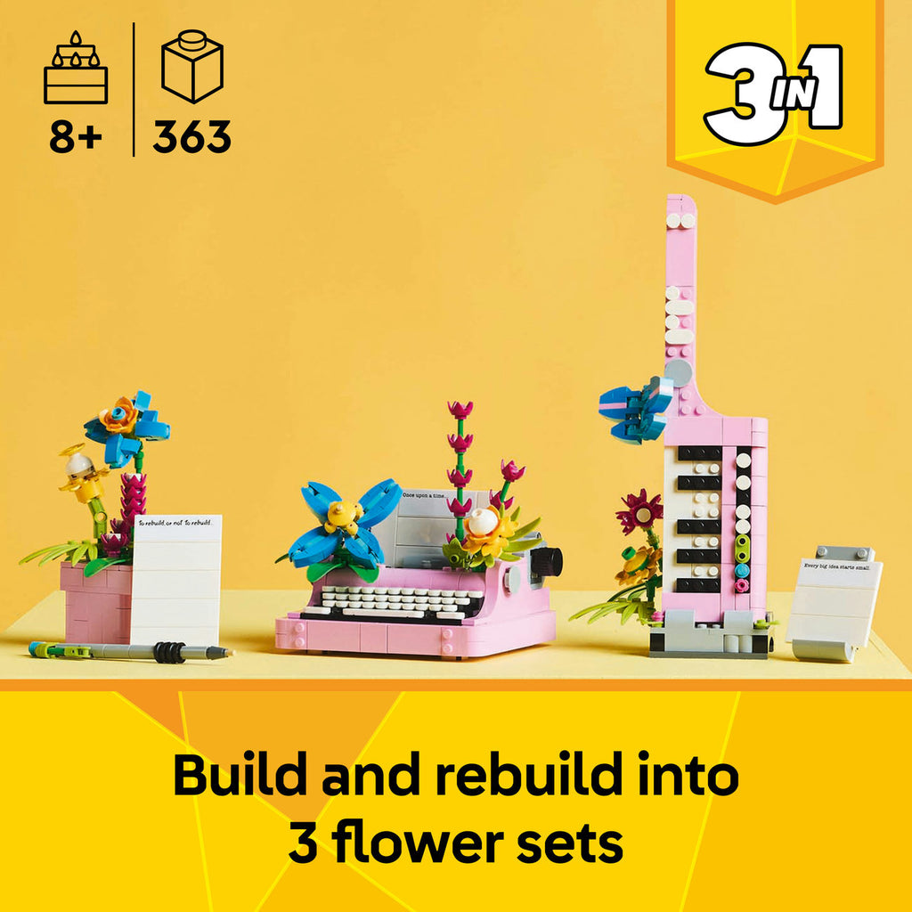 LEGO Creator 31169 La machine à écrire avec des fleurs