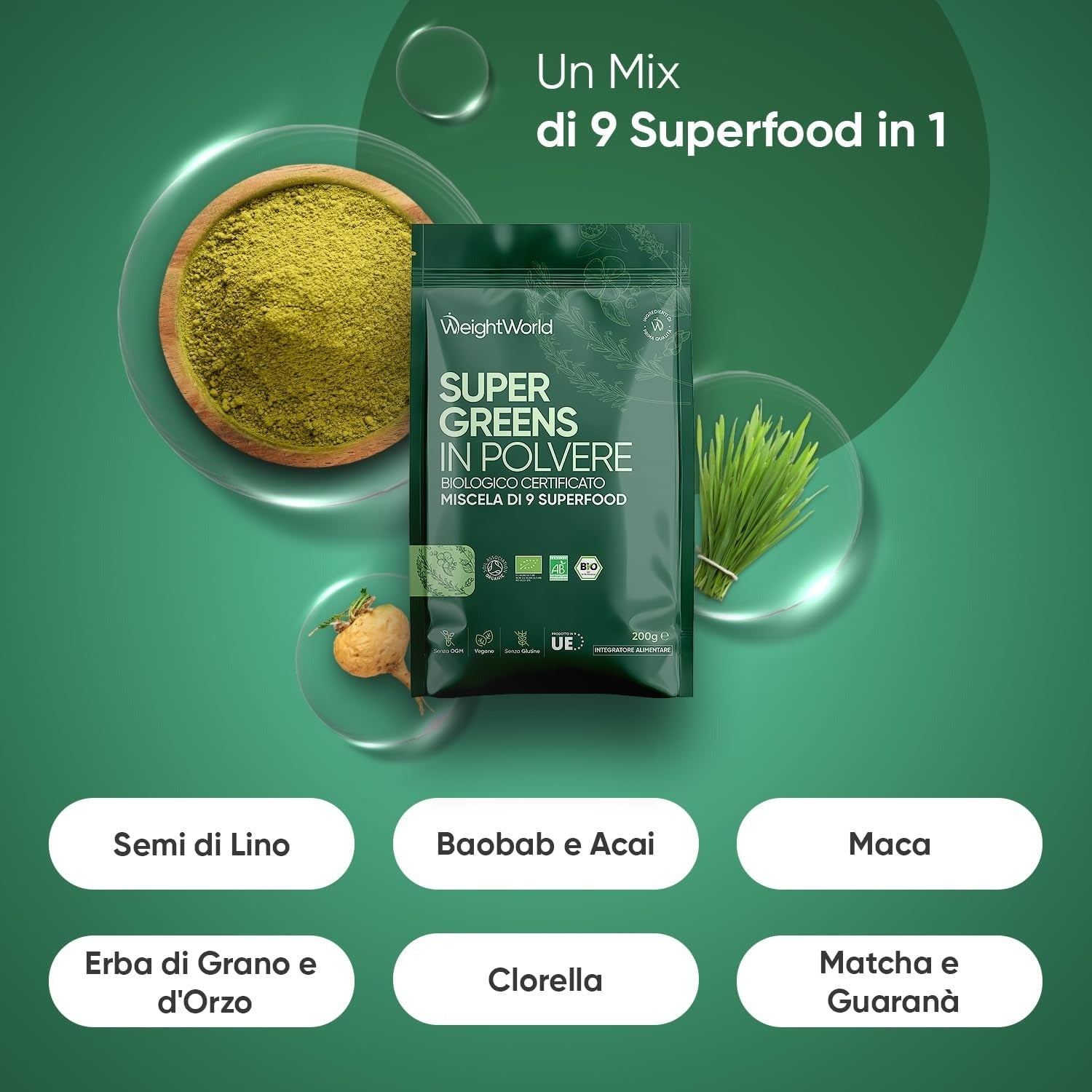 WeightWorld Super verts bio en poudre 200 g
