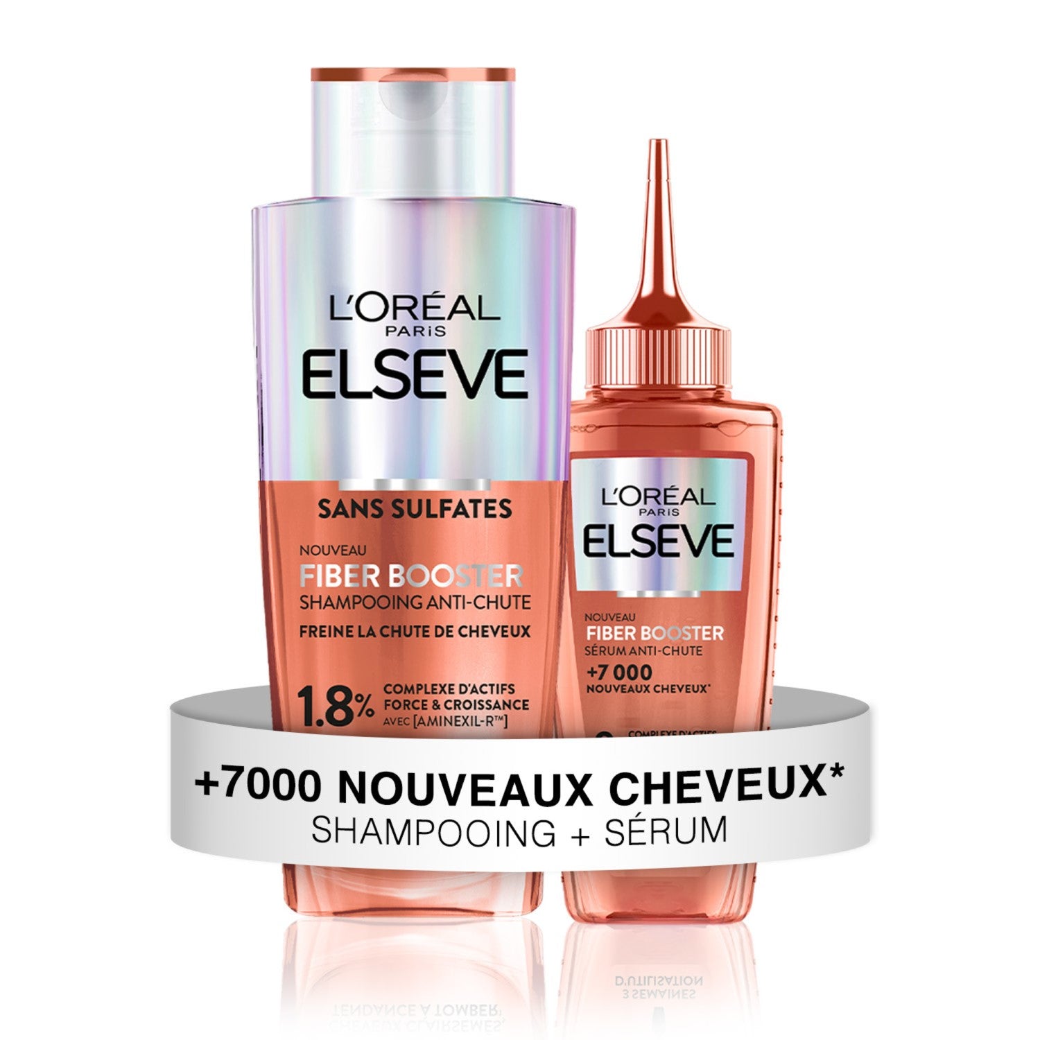 L'Oréal Paris Elseve Duo Anti-Chute Fiber Booster Shampoo + Sérum Croissance Homme et Femme 302 ml